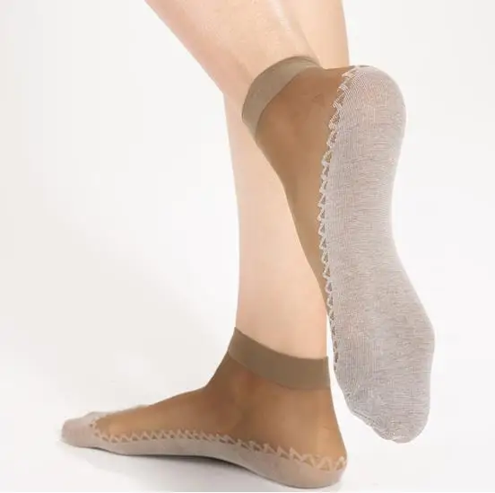 

5 pairs/lot women's Velvet Spun Silk Yarn Cotton-Sole thickening wear-resistant moisture wicking slip-resistant short socks lady