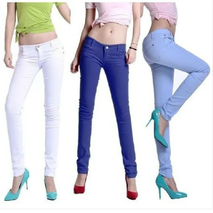 

2017 Summer Fashion Female Stretch Candy Colored Pencil Women's Pants Sexy Elastic Cotton Skinny Pants OL Slim Trousers