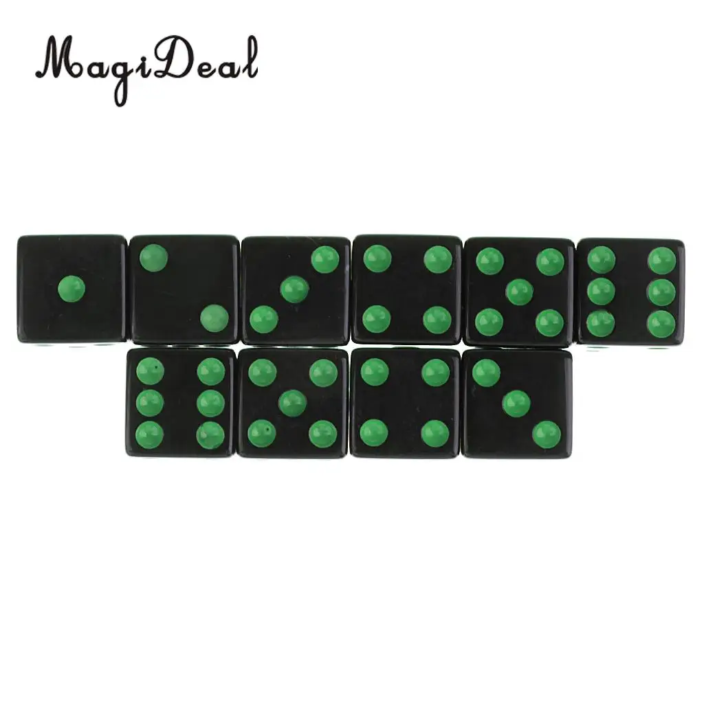 10 Pieces/Set Plastic Dice D6 6 Sided Dotted Dice for D&D RPG Table Games Drinking Gaming Adult Toys Novelty Gift 4Colors