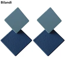 Двухцветные цветные серьги-гвоздики в стиле ретро с металлической текстурой и геометрическим покрытием для женщин, подарки для ювелирных украшений, женские свадебные серьги