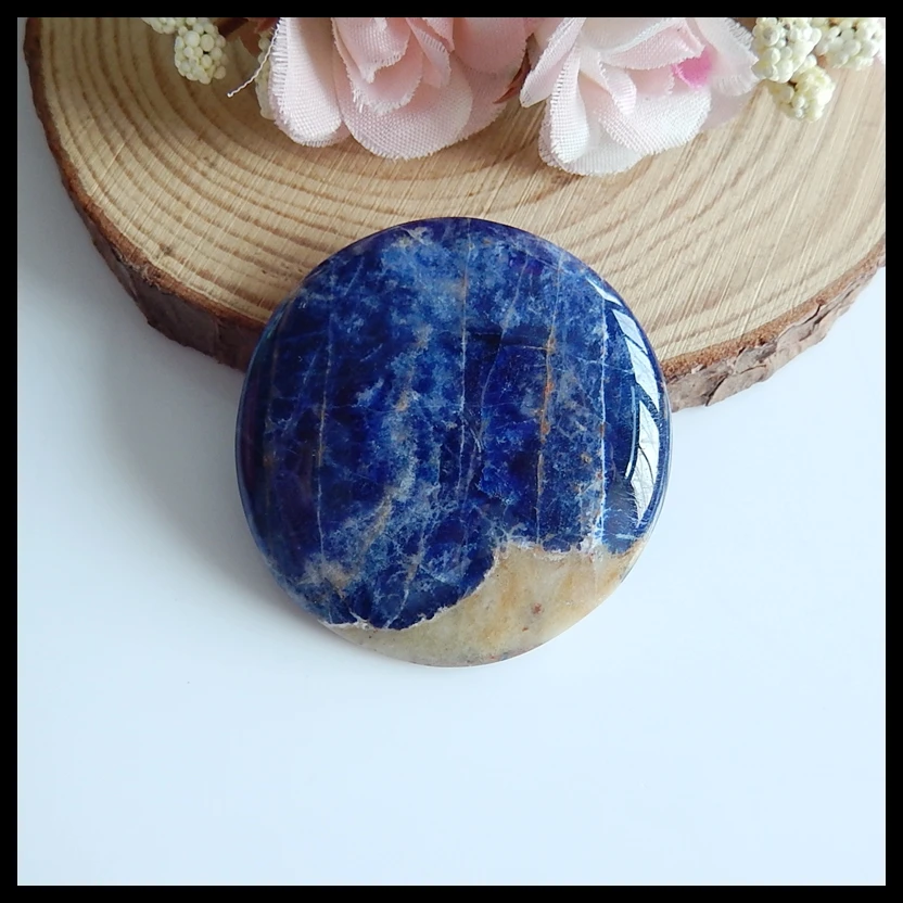 

Natural gemstone fashion Jewelry accessories African Sodalite diy necklace Pendant Cabochons,42x41x6mm,16.5g