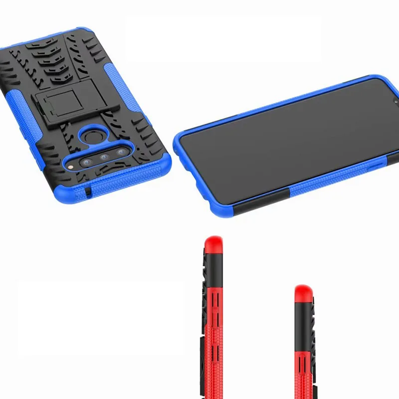 Гибридный подставки для ПК+ ТПУ чехол для LG G7 G8 ThinQ V50 K12+ X Power3 V40 Q Stylo Q7+ K9 K10 защита для мобильного чехол 100 шт./лот