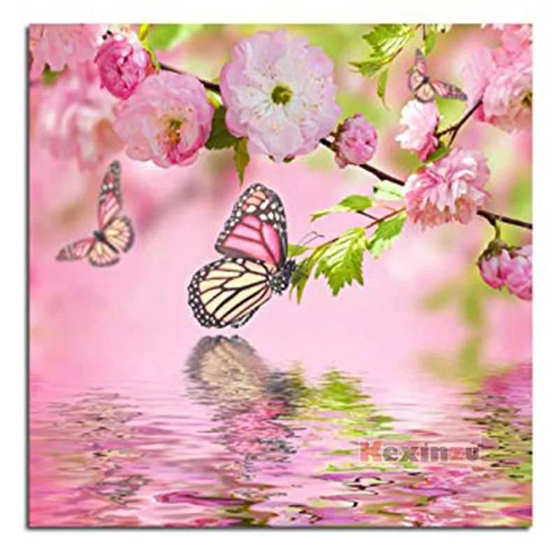 kexinzu Full 5D DIY Square Diamond Painting&quotFlower butterfly&quot3D Embroidery Cross Stitch Rhinestone Mosaic Home Decor Gift W3325 | Дом и