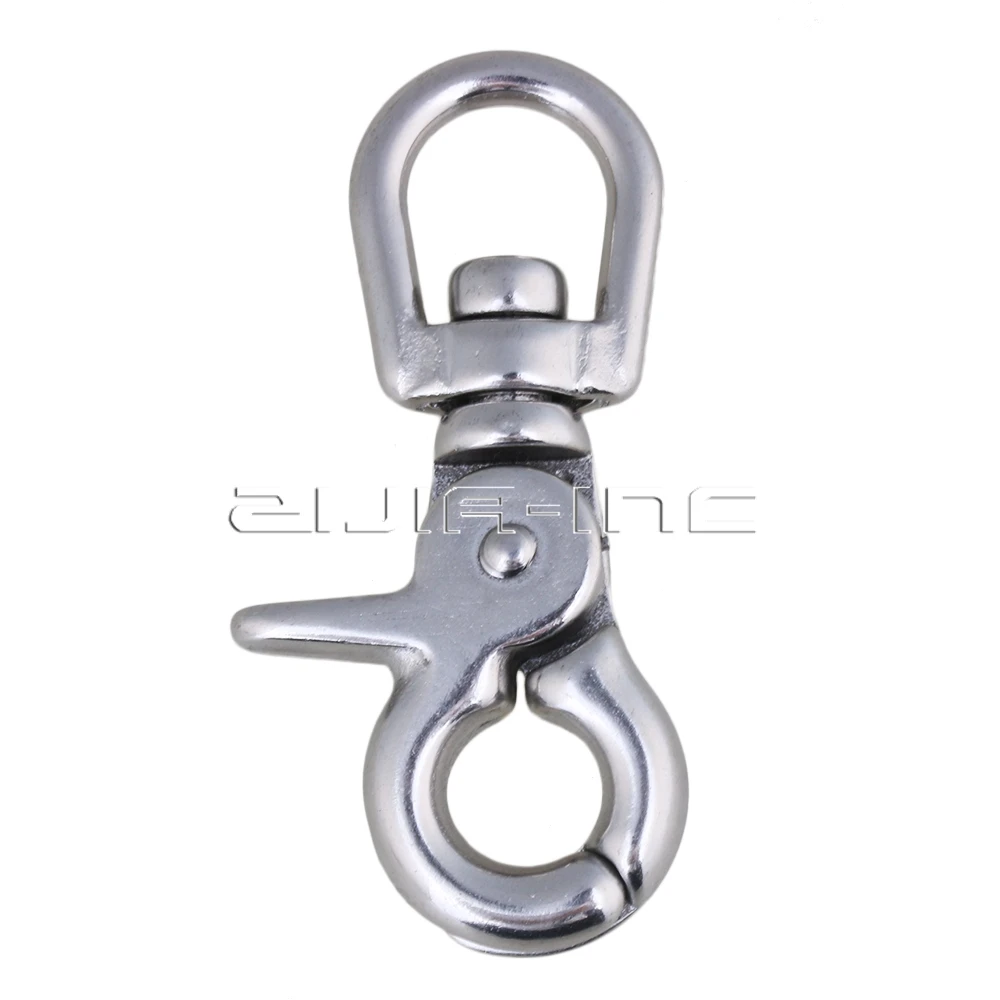 Silver Stainless Steel Spring Fastener Swivel Eye Lobster Clasps Clip