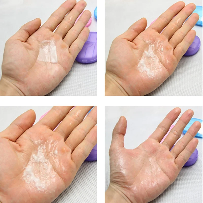 

20pcs/set Outdoor Washing Cleaning Hand Bath Toiletry Slice Sheets Travel Soap Paper Floral Scented Portable Disposable