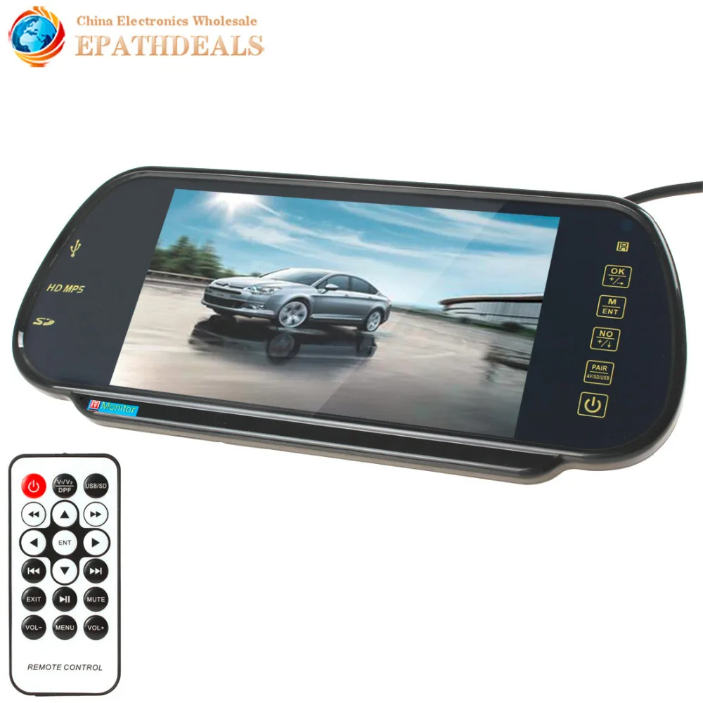 7 Inch TFT LCD Color HD Mirror Monitor Car Reverse Rear View Backup Camera/%// EC