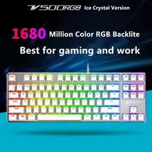 Rapoo V500S RGB Ice Crystal Version White Backlit Mechanical Gaming Keyboard Teclado for Game Computer Desktop