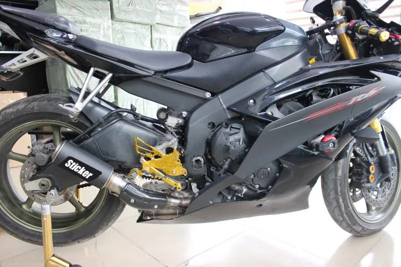 YZF R6 de la motocicleta tubo de Escape para YAMAHA R6 YZF R6 slip-Moto escapar R6 silenciador de la motocicleta Echappement Moto con medio tubo
