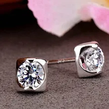 0.8CT короткие дизайнерские серьги-гвоздики NSCD милые серьги-гвоздики с бриллиантами Женские Ювелирные изделия из стерлингового серебра 750 позолота