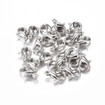 

Pandahall 500pcs/lot 21x12mm Platinum Color Zinc Alloy Lobster Claw Clasps Nickel Free Connectors with 2mm Hole Wholesales