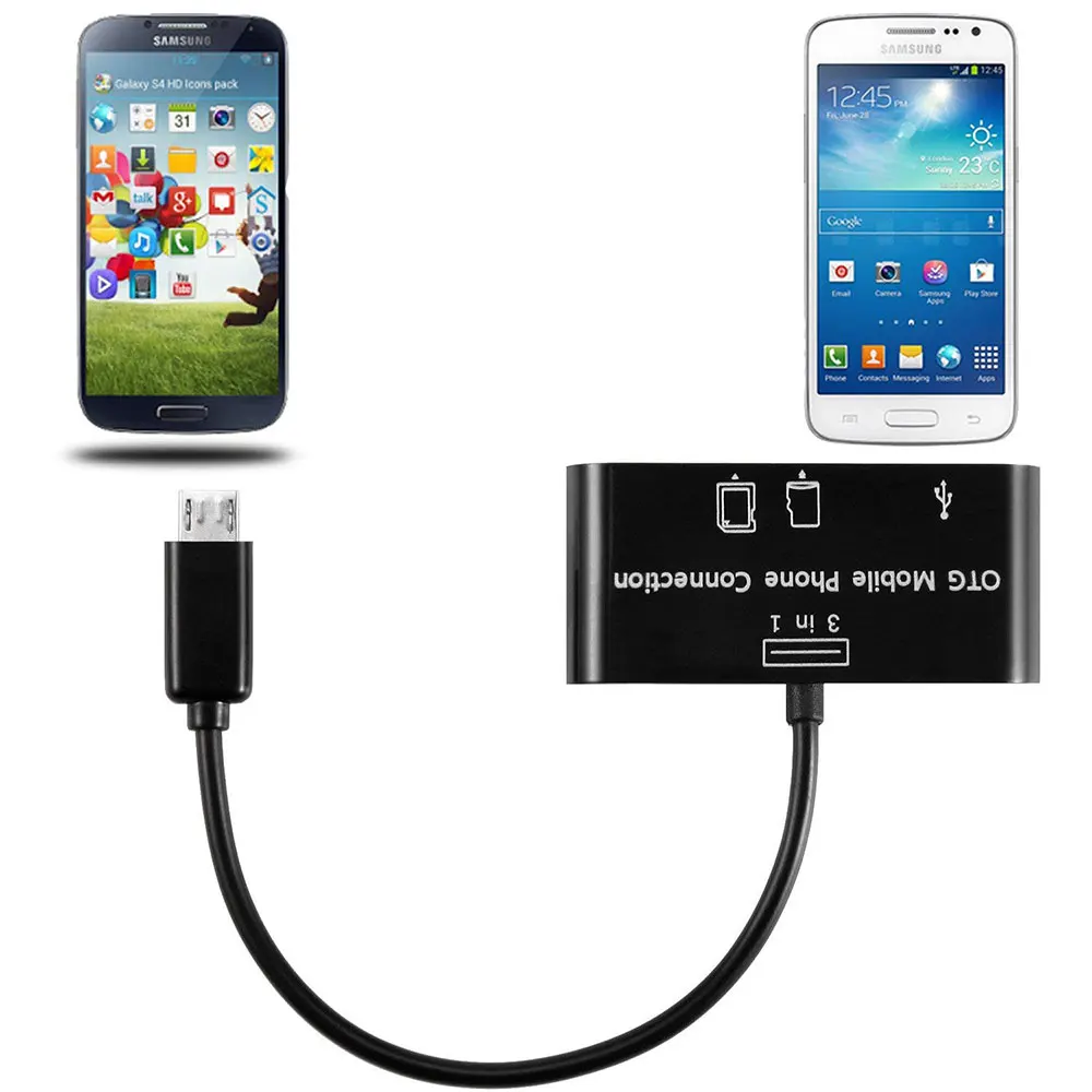 Ascromy 3 in 1 Micro USB OTG Host Adapter SD Card Reader for Xiaomi Redmi Note 5 6 Pro Samsung Galaxy S7 S4 S6 S3 Note 2 Tablet (5)