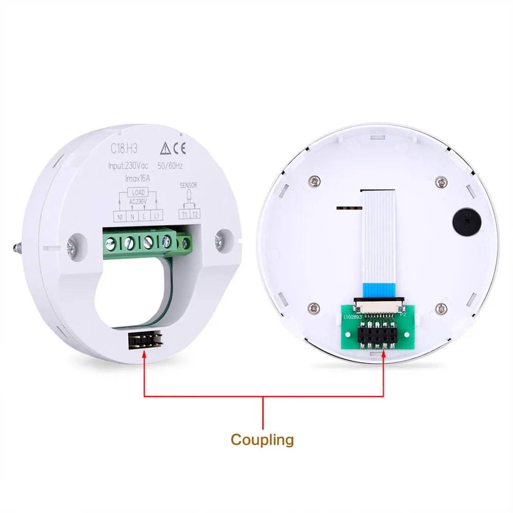 ЖК-дисплей термостат с белой подсветкой регулятор температуры для клапана подогрева пола обогрева стены Электрический нагреватель