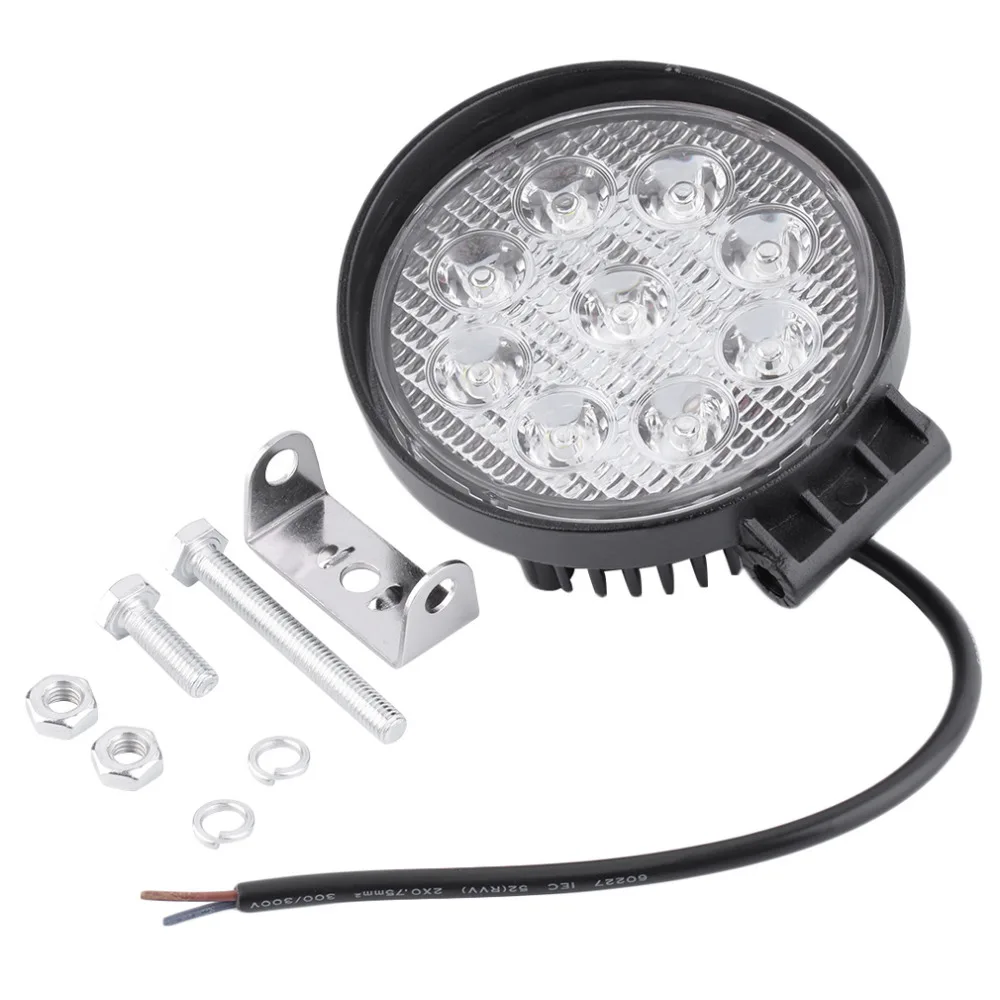 

27W 12V LED Light 60 Degree High Power Offroad Light Round Off Road LED Lamp Flood Lamp For Boating Hunting