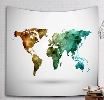 

CAMMITEVER Wall Hanging Decor Watercolor Map Table Cover Yoga HD World Map Tapestry High-Definition Map Fabric Blanket