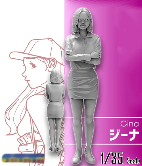 

1/35 modern girl ancient -- stand Resin figure Model kits Miniature gk Unassembly Unpainted