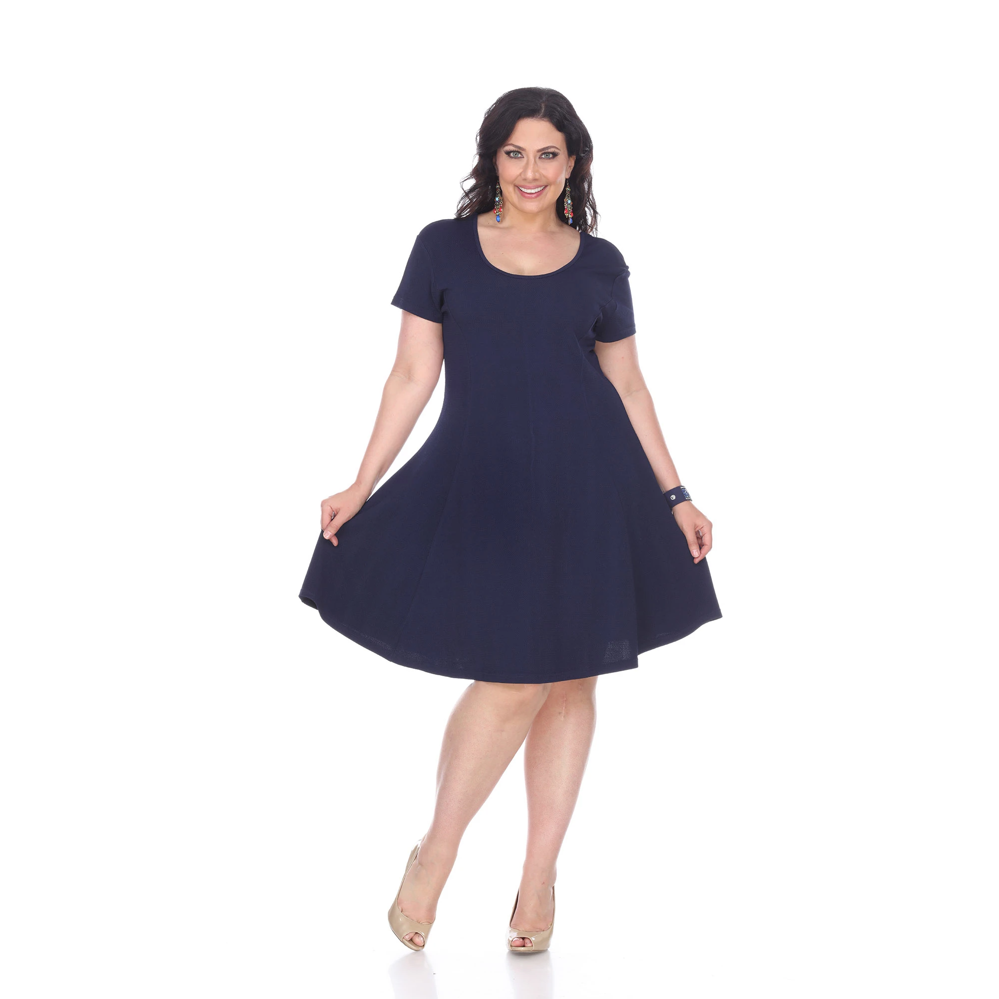 Plus Size Cara Dress - Navy