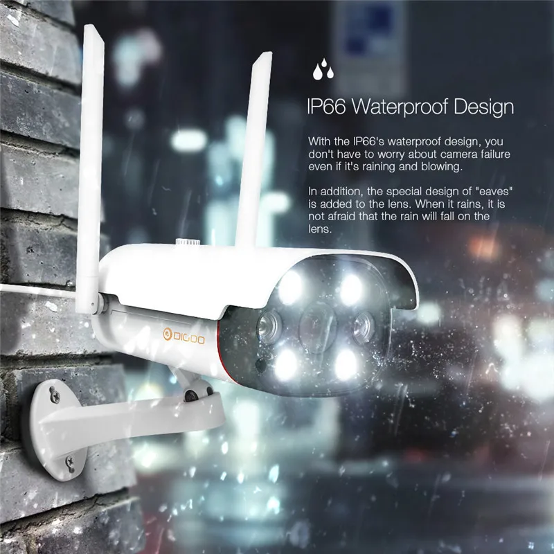 DIGOO DG-W30 IP камера, двойной светильник, пуля, ночное видение, Домашняя безопасность, 1080 P, FHD, Wi-Fi, умный детектор движения, CCTV, наблюдение