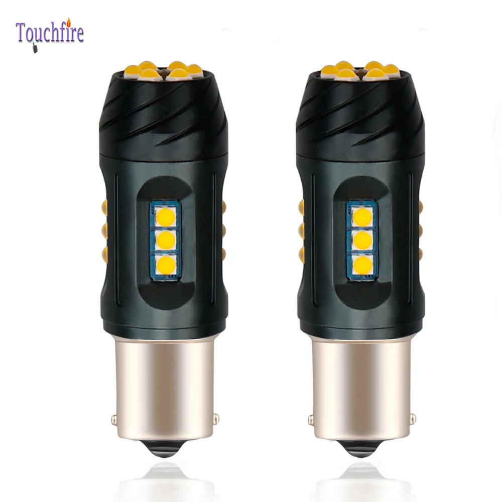

10PCS 1156 P21W PY21W T20 7440 W21W Car Bulb 3030smd 18LED Canbus No Hyper Flash Turn Signal Reverse Light Auto Lamp Amber 6000K
