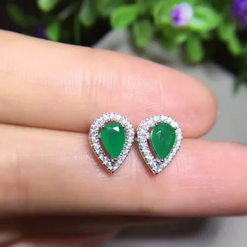 

Sale Qi Xuan_Fashion Jewelry_Colombia Green Stone Elegant Earrings_S925 Solid Silver Green Earrings_Factory Directly Sales
