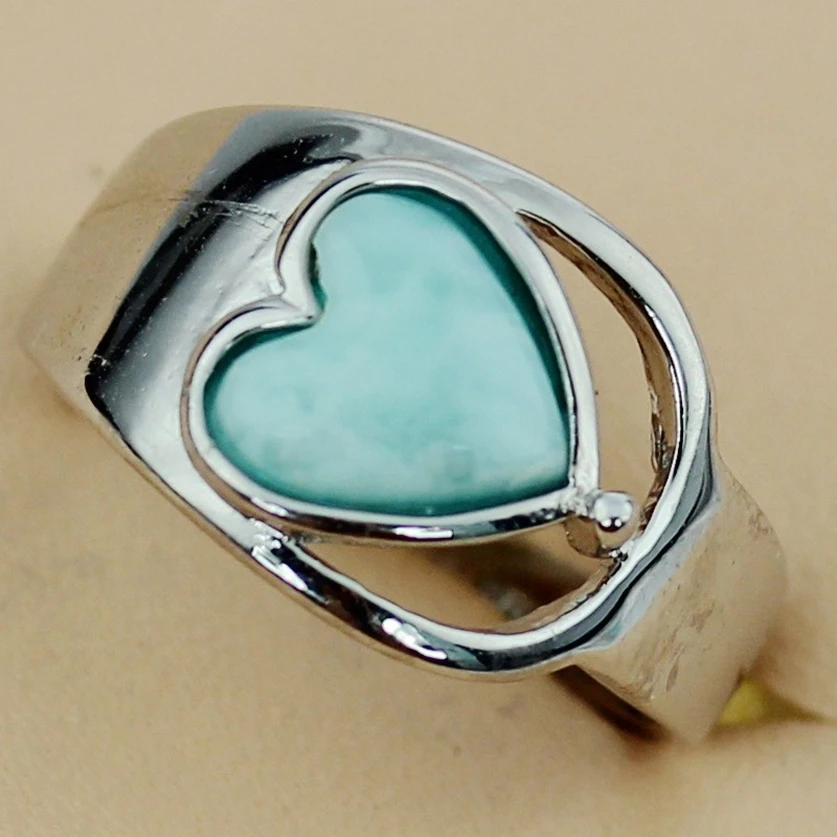 

Fleure Esme Larimar big Engagement Wedding rings Jewelry for men and women career dropshipping Rhodium Plated R3503 size 6 7 8 9