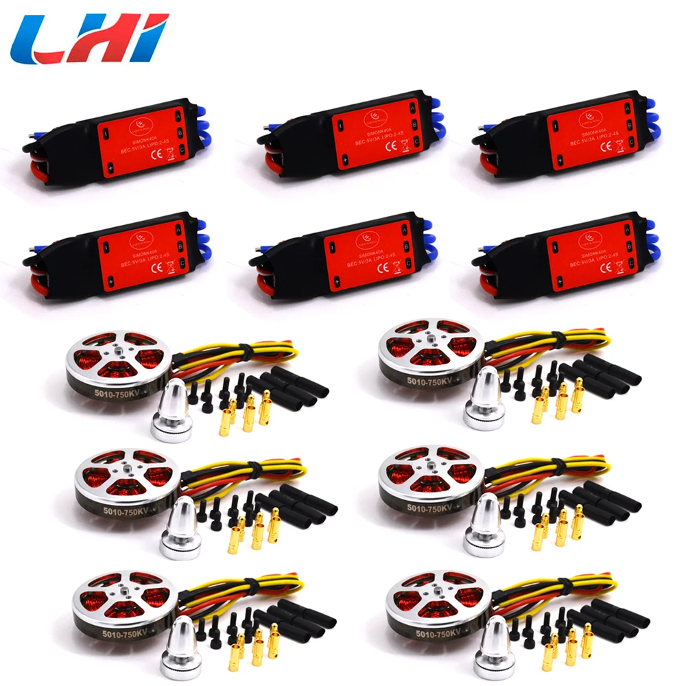 

Simonk 40A 2-4S Brushless ESC Speed Control for Multicopter RC airplane + Fpv quadcopter 5010 750KV High Torque Brushless Motor