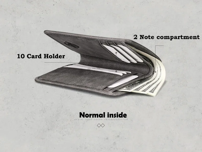 Брендовый Высококачественный винтажный мужской мини-кошелек из натуральной кожи для кредитных карт, короткий тонкий кошелек из коровьей кожи, серый Модный кошелек j50