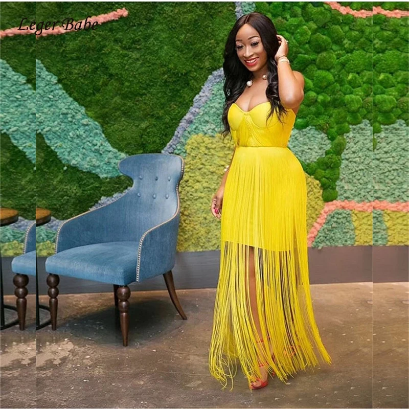 

Leger Babe2018 Women Sexy Fashion Spaghetti Strap Strapless Bodycon Long Tassel Bandage Dress Wholesale Party Club Summer Outfit