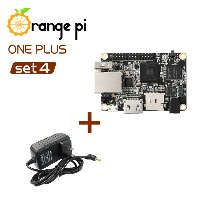 Оранжевый Pi One Plus SET4: адаптер питания OPI One Plus и AC-DC