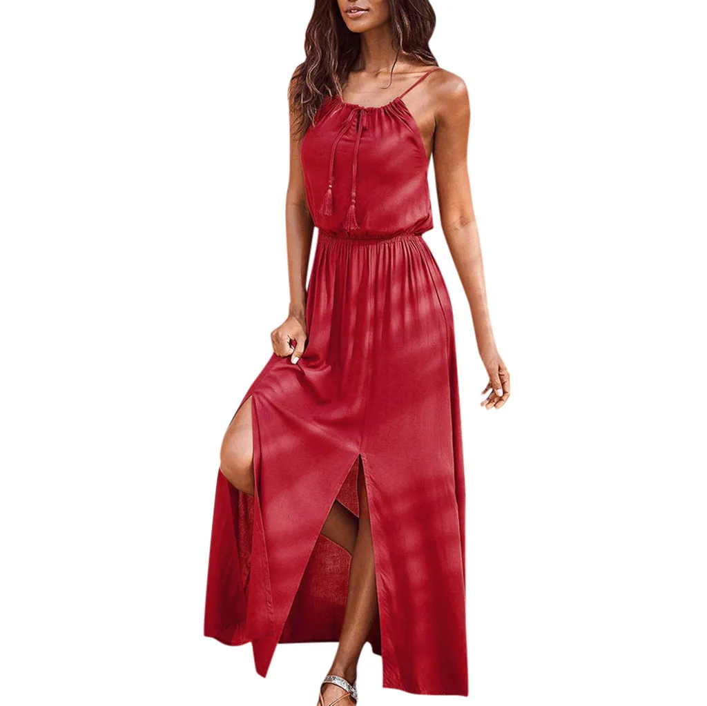 halter neck maxi dress wedding guest