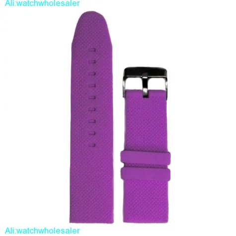 26mm Dark Violet Color Silicone Jelly Rubber Lady Watch Band Straps WB1062X26JB