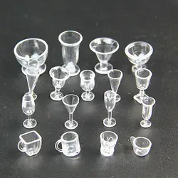 Jouet 17 pièces, gobelets transparents, vaisselle miniature, bricolage pour faire semblant, ustensiles de cuisine 