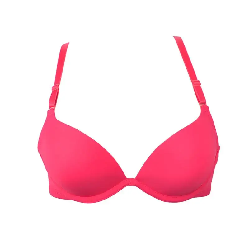 

Fashion sexy thin bottom thick cup small boost chest gather breast super push up bra for women deep u chest brassiere 32 34 3638