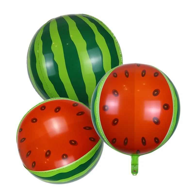 

22" 4D Watermelon Foil Balloon Large Round Sphere Aluminum Mylar Balloons for Party Suplies Garland Filling