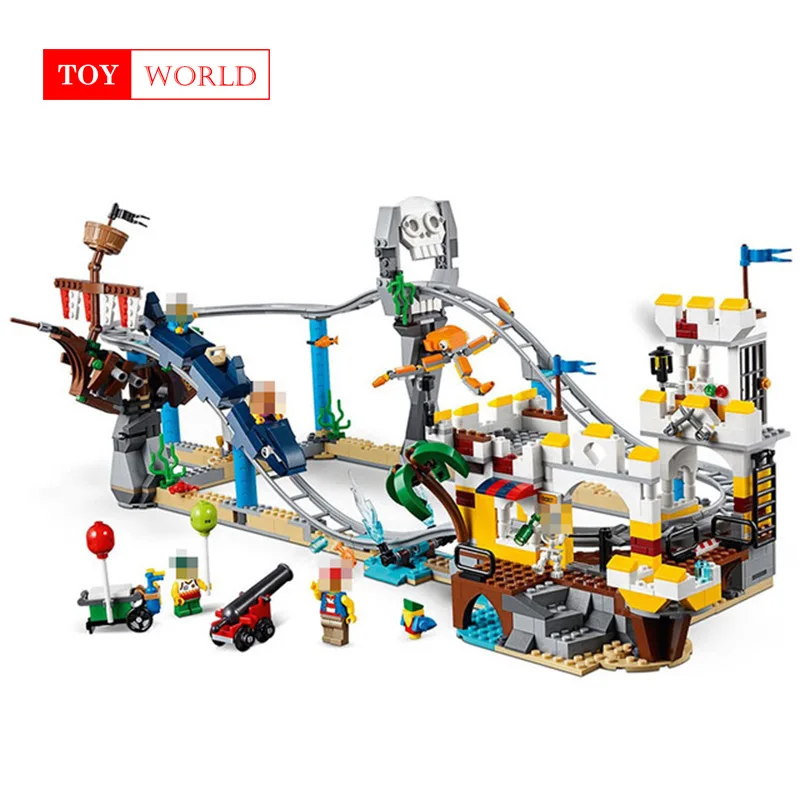 

Pirate Roller Coaster 3 in 1 New Creators Builerds Set Compatible Legoing Creator 31084 Building Educational Toys Model Boy Gift