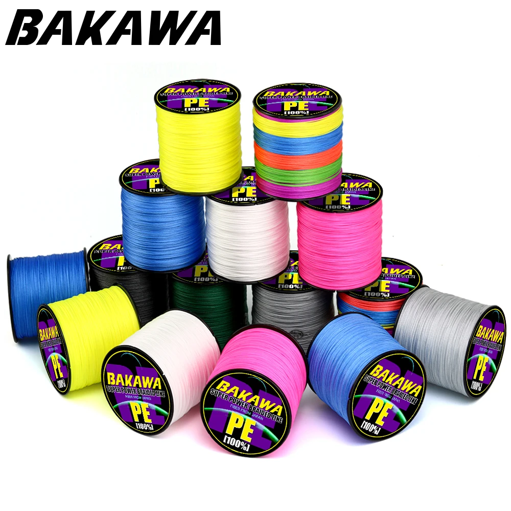 

BAKAWA 300M PE Braided Fishing Line 4 Strand Multifilament Fishing Line for Carp Fishing Wire for All Fishing10-850LB
