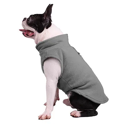 Одежда для домашних животных для холодной погоды флисовый жилет для маленьких собак зимние теплые домашние животные Щенок пальто снаряжение для собак уплотнительное кольцо прилагается для прогулок - Цвет: Серый