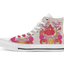 Всесезонные и красные новые дизайнерские высокие парусиновые туфли на заказ Повседневная обувь на плоской подошве Прямая