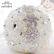 Perfectlifeoh Свадебный букет с букет из страз De Mariage Новое поступление белый свадебный букет