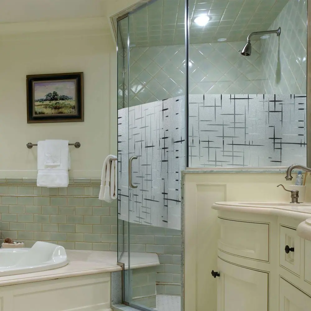 Frosted Static Cling Windows Film Decorative Privacy Glass Film Opaque for Hotel,Home Bedroom Vinyl Window Stickers
