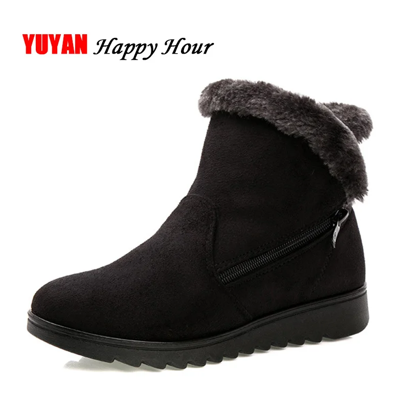 

New 2018 Winter Snow Boots Women Warm Shoe for Cold Winter Plush Women's Boots Ladies Brand Ankle Botas A049