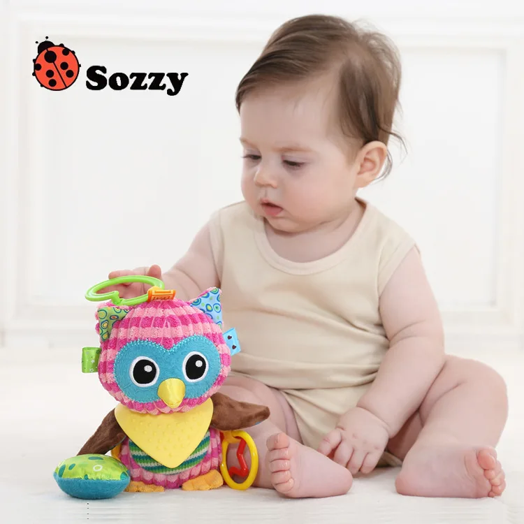 1pcs Sozzy Multifunctional Baby Toys Rattles Mobiles Soft Cotton Infant Pram Stroller Car Bed Rattles Hanging Animal Plush Toys