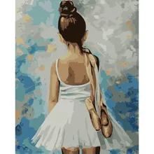 Painting By Numbers DIY Dropshipping 40x50 50x65cm Little swan dancer back vie Figure Canvas Wedding Decoration Art picture Gift