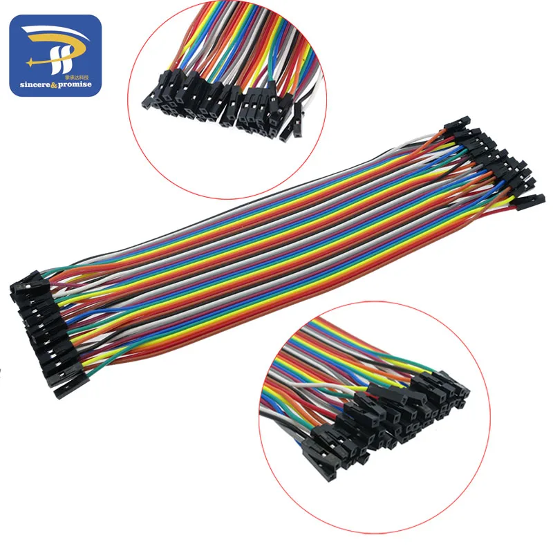 40 шт в ряд Dupont кабель 20 см 2 54 мм 1pin 1p Женский Соединительный провод для Arduino