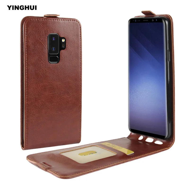 YINGHUI For Samsung Galaxy S9 Plus 6.2" Vertical Silicone Protective Shell Flip Cover S9+ Crazy
