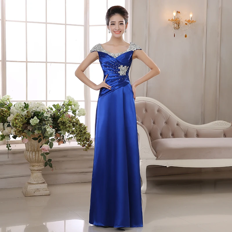 2017 Fashion Slim Formal Dress Long Evening Banquet Maid Of 2017 Fashion Slim Formal Dress Long Evening Banquet Maid Of Honor Royal Blue Sequined In Dresses From Weddings Events On