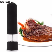 OUTAD BEST Hot Kitchen Tools Electric Salt Spice Pepper Herb Mills Grinder with LED Light pepper mill pepermolen Black
