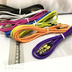 AUX кабель 3,5 мм Jack нейлон кабель, металлический корпус Джек мужчинами автомобиля Aux вспомогательный шнур для телефона MP3 Tablet PC Stereo Audio 2 шт