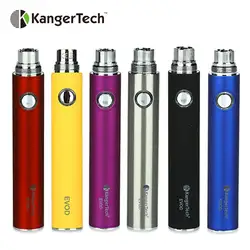 100% Оригинальный Kangertech EVOD ручной аккумулятор 650 мАч встроенный аккумулятор с EGo резьбой Fit Атомайзер серии EGo танк E-cig батарея