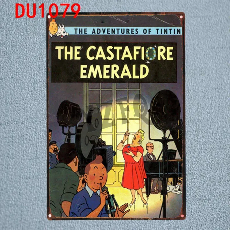 Тинтин C Книги по искусству Ун Олово Признаки металлическая пластина стены паб комнаты малыша дома Книги по искусству вечерние Декор Винтаж железа плакат куадрос DU-1048 - Цвет: DU1079