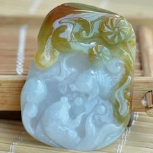 Восхитительный Резьба Материал изысканный влажный Хуан Фэй резьбой рыбы каждый год нефрита кулон с сертификатом